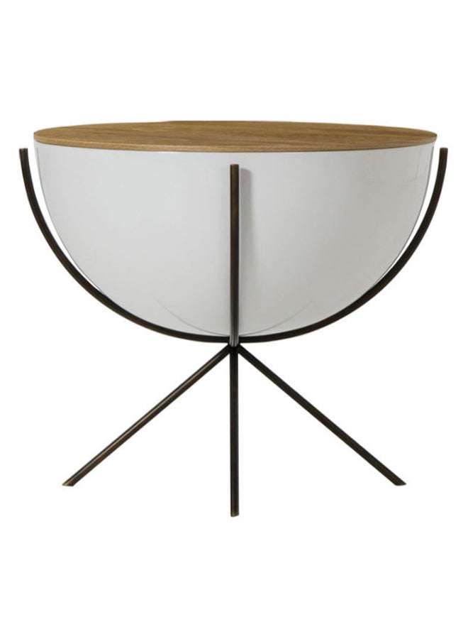 ebb & flow - Side Table Luxurious - Used Next To Sofa As Coffee Corner Side Table - White/Brown 62x51x62cm - Image 1