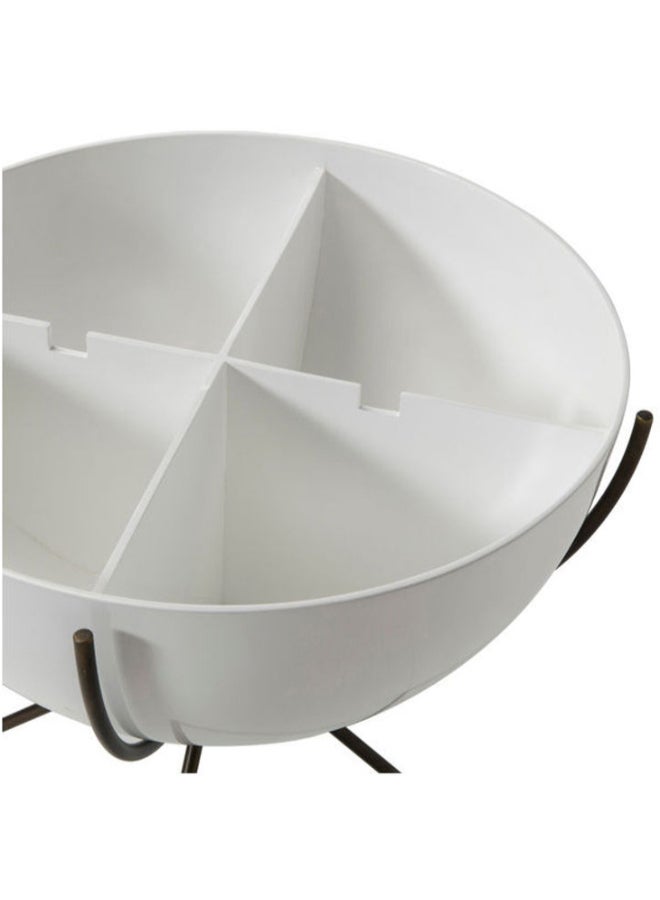 ebb & flow - Side Table Luxurious - Used Next To Sofa As Coffee Corner Side Table - White/Brown 62x51x62cm - Image 1