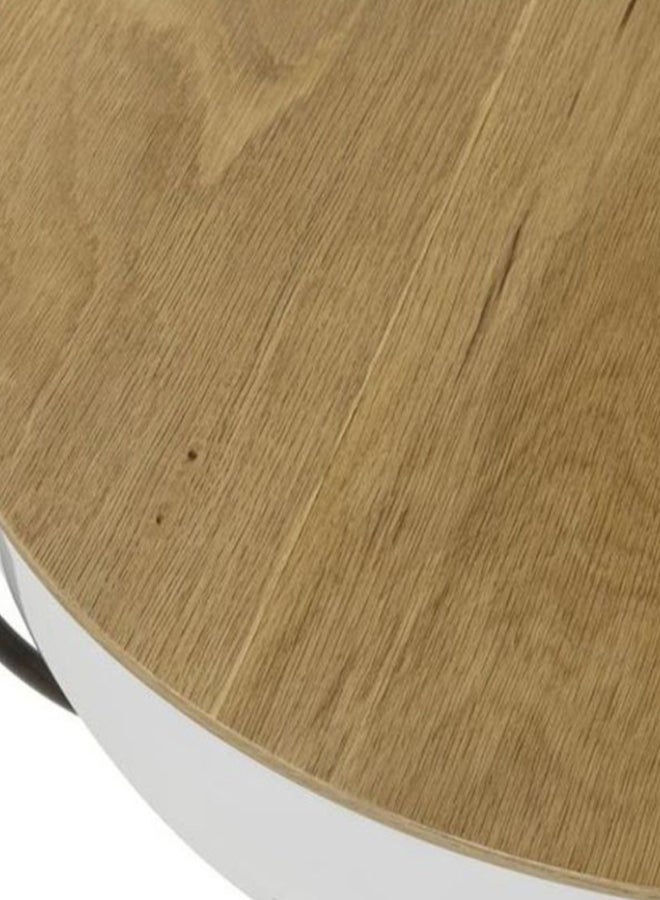 ebb & flow - Side Table Luxurious - Used Next To Sofa As Coffee Corner Side Table - White/Brown 62x51x62cm - Image 1