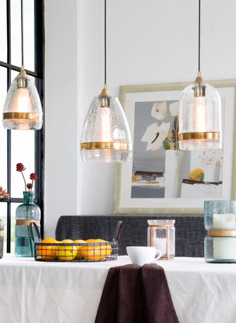 ebb & flow Handmade Art Glass Pendant Lighting Clear Unique Luxury Quality Material for the Perfect Stylish Home 20 x 20 x 31.5cm Clear