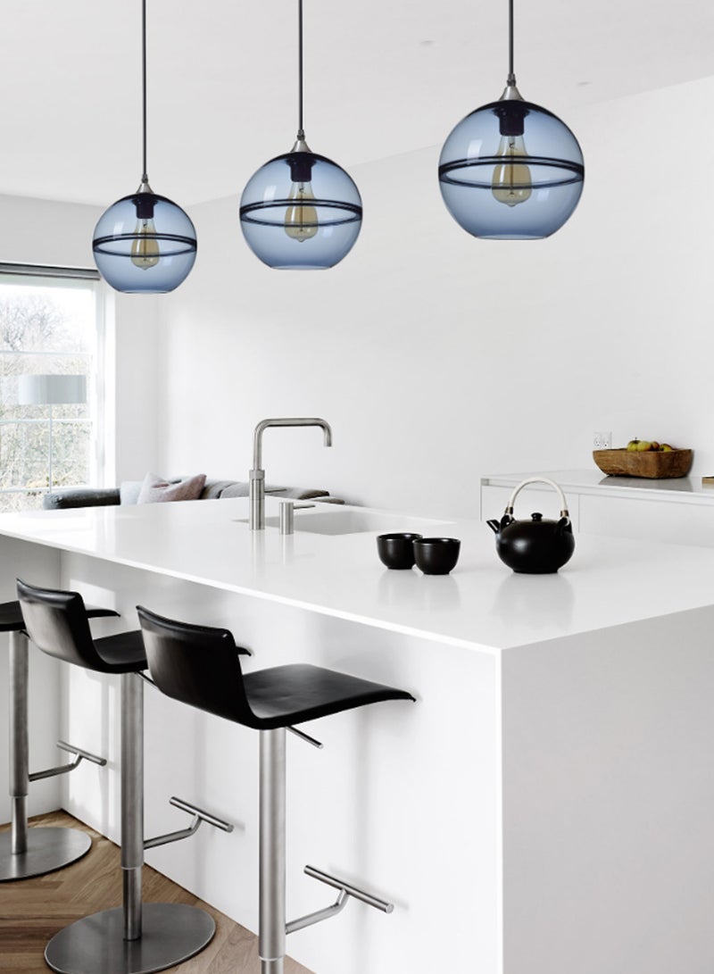 Switch Handmade Art Glass Pendant Lighting Blue Unique Luxury Quality Material for the Perfect Stylish Home 22.8 x 22.8 x 22cm Blue - Image 5