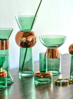 Modern Handmade Glass Flower Vase Unique Luxury Quality Material For The Perfect Stylish Home VA-19045-203 Green