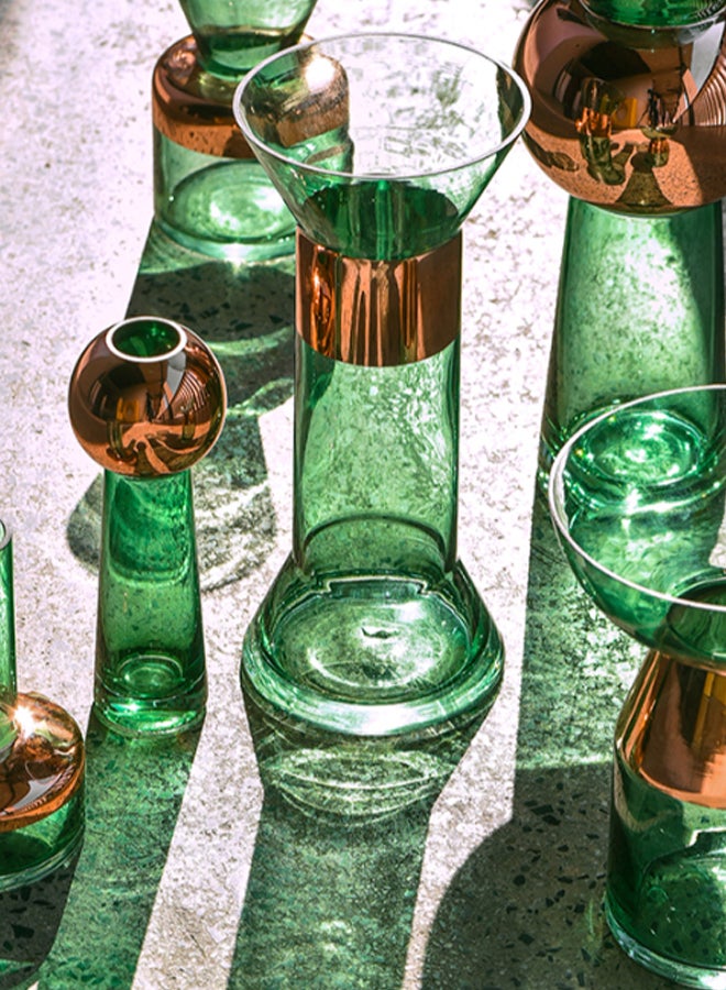 ebb & flow - Modern Handmade Glass Flower Vase Unique Luxury Quality Material For The Perfect Stylish Home VA-19045-203 Green - Image 1