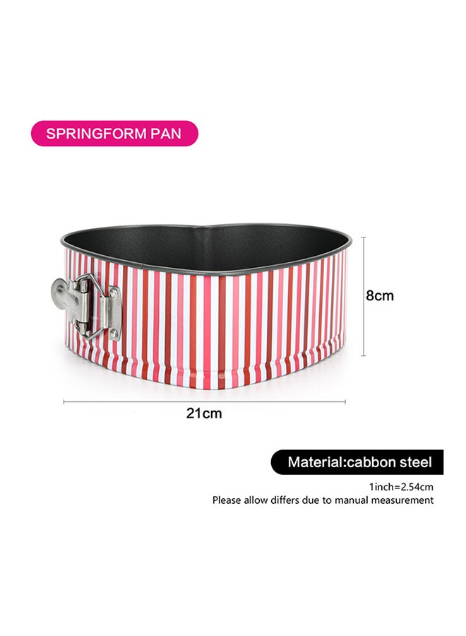 Fissman Springform Heart Shape  Carbon Steel With Non Stick Cake Pan With Removable Bottom Piana Series Pink/White 21x20x8cm  - Image 4