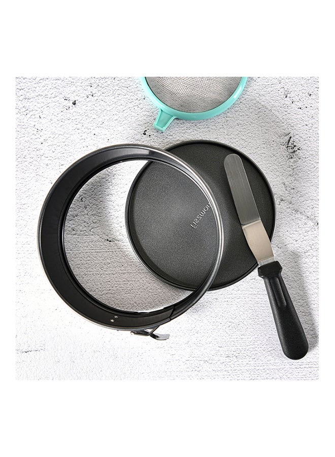 فيسمان صينية سبرينغفورم مستديرة الشكل من الفولاذ الكربوني مع صينية غير لاصقة لخبز الكيك وجزء سفلي قابل للفصل أسود 24x6.8سم - Image 4