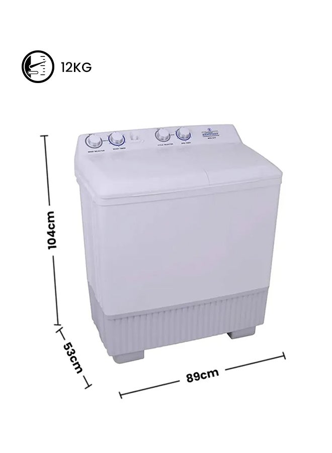 WESTPOINT 12Kg Twin Tub Washing Machine WTX-1217 White  - Image 1