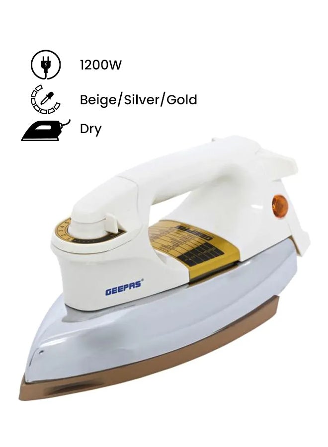 GEEPAS Dry Iron 1200W 1200.0 W Gdi7721 Beige/Silver/Gold 