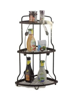 Generic Bathroom Stand - Corner 3 Shelf Metal Anti-Rust Coated Black  - Image 1