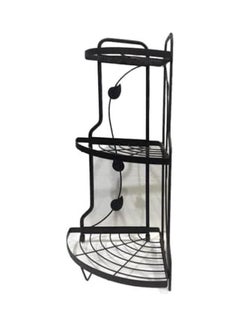 Generic Bathroom Stand - Corner 3 Shelf Metal Anti-Rust Coated Black  - Image 2