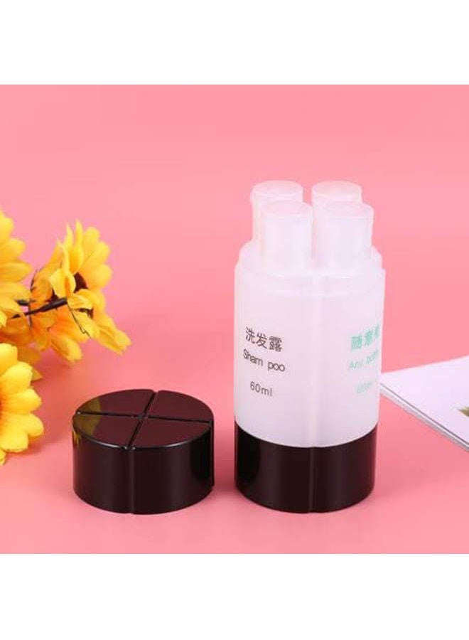 4-In-1 Travel Bottle Set Organized Leak Proof Travel Tube Sets Dispensing Containers For Shampoo Lotion Soap Black/White 60ml  - Image 2