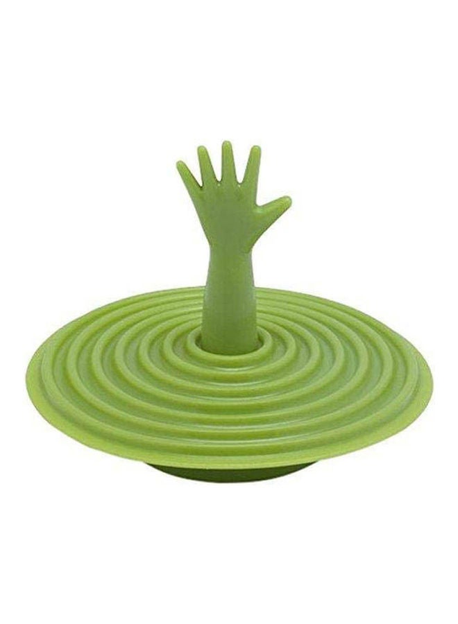 A Silicone Hand-Shaped Basin And Tub Plug Green 13.7 x 9.9 x 4.9cm