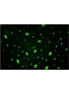 Generic 100 Pcs Home Wall Glow In The Dark Stars Stickers Kids Bedroom Nursery Room Decoration Green  - Image 1
