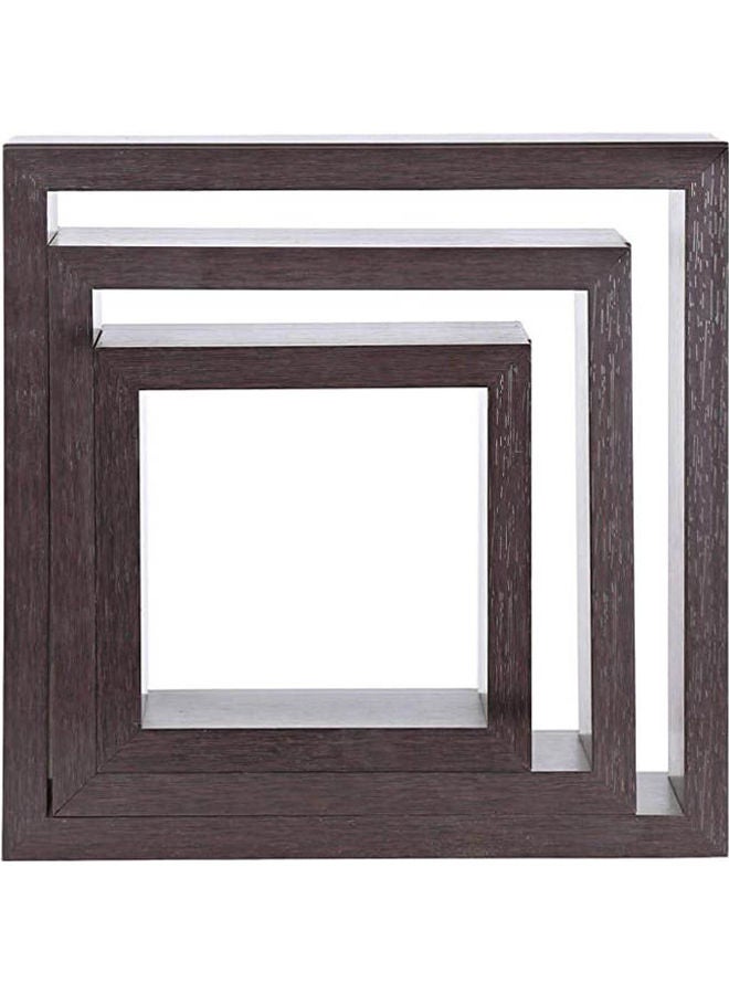 AFT Wooden Wall Decor Shelf Set Of 3 Chocolate Brown  - Image 1