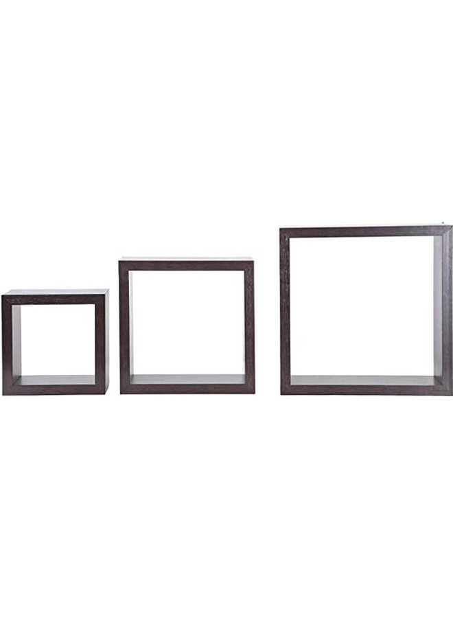 AFT Wooden Wall Decor Shelf Set Of 3 Chocolate Brown  - Image 2