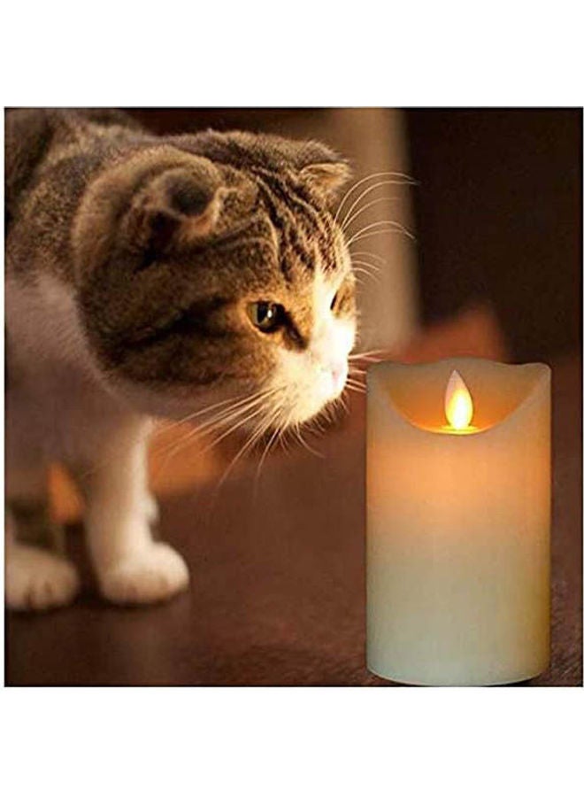 Flameless Candles Battery Operated Pillar Real Wax Flickering Moving Wick Electric Led Candle Sets With Remote Control Cycling 24 Hours Timer  4 5 6 Pack Of 3 Beige  - Image 3