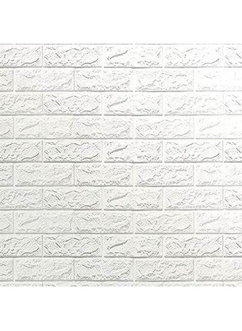 5Pcs 3D Brick Pattern Art Wallpaper Tv Bedroom Wall Sticker Home Diy DÃcor White