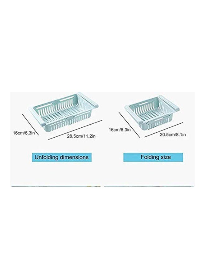 Plastic Expandable Fridge Drawer Baby Blue 7x28.5cm - Image 2