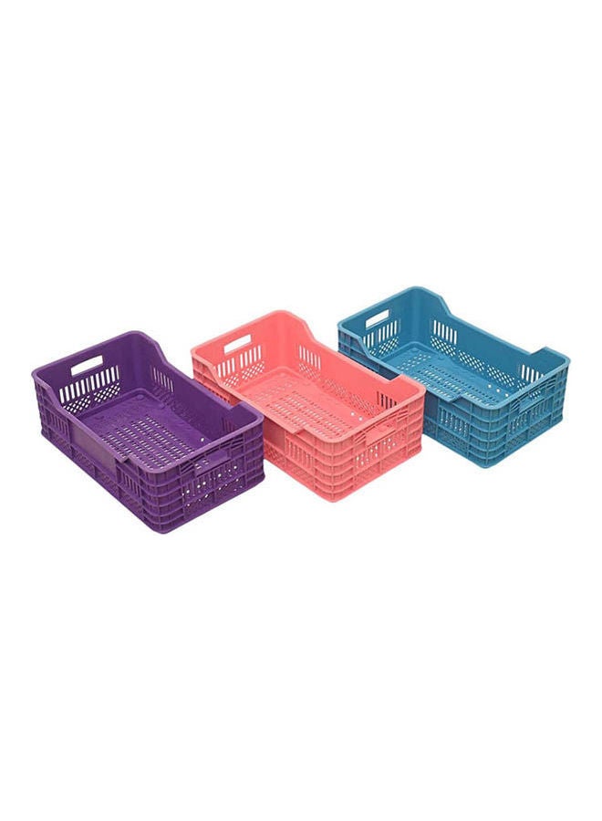 Generic - Plastic Sqaure Small Storage Baskets Set Of 3 Pieces Multicolour 5x16cm - Image 1