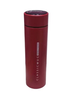 Double Wall Insulated Stainless Steel Vacuum Flask Thermos With Lcd Touch Temperature Display And Strainer Red 500ml
