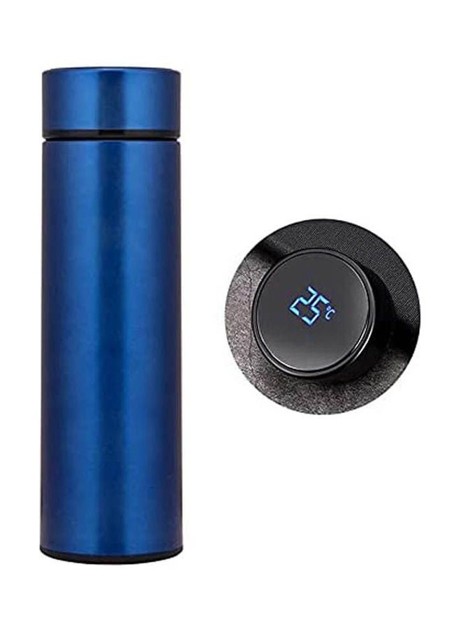 Double Wall Insulated Stainless Steel Vacuum Flask Thermos With Lcd Touch Temperature Display And Strainer Blue 500ml  - Image 1