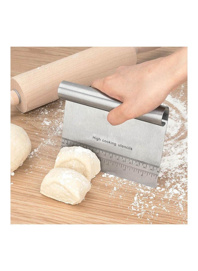 Dough Scraper Cutter  Stainless Steel Bench Pastry Scraper Kitchen Silver 15x11x2cm - Image 3