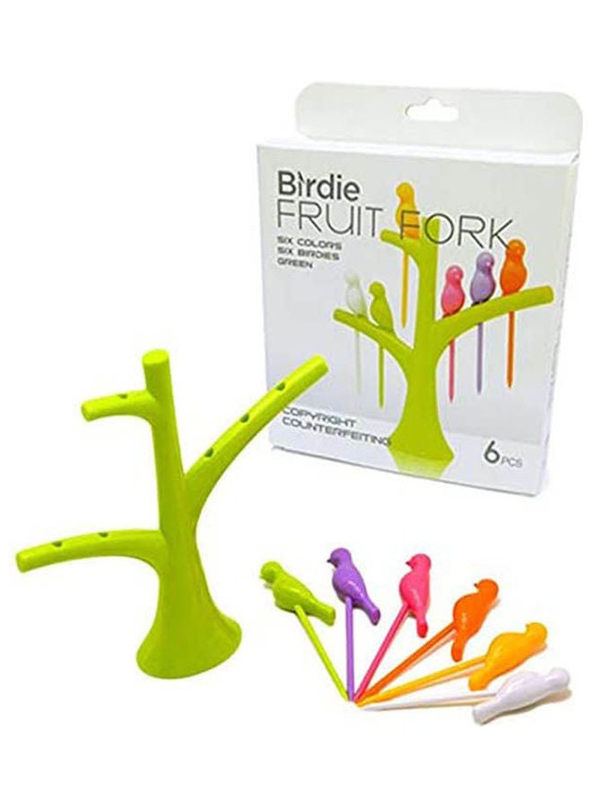 Creative Home Bird Cartoon Fruit Fork Green 