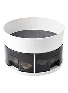 2 Tier 360 Degree Rotating Lazy Susan Turntable Cabinet Organizer Spice Rack Antiskid Spice Jar Rack White 15x23cm