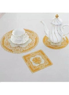 6Pcs Lot Pvc Hot Stamping Placemat Place Mat Gold