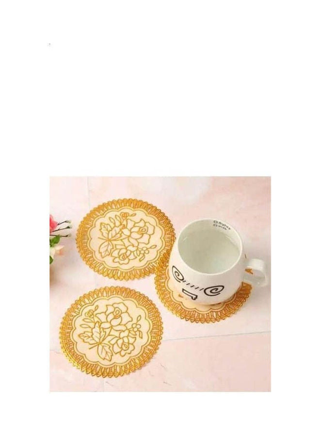 Generic - 6Pcs Lot Pvc Hot Stamping Placemat Place Mat Gold - Image 1