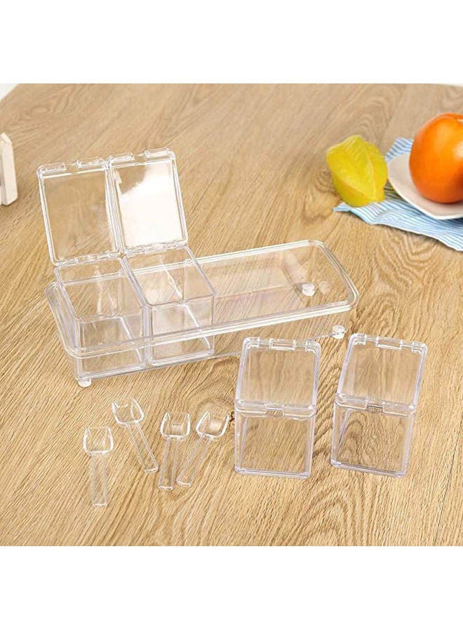 Generic - Acrylic Spice Seasoning Container Jar Condiment Dispenser Salt Box For Kitchen Clear 25.8x9x7.2cm - Image 1