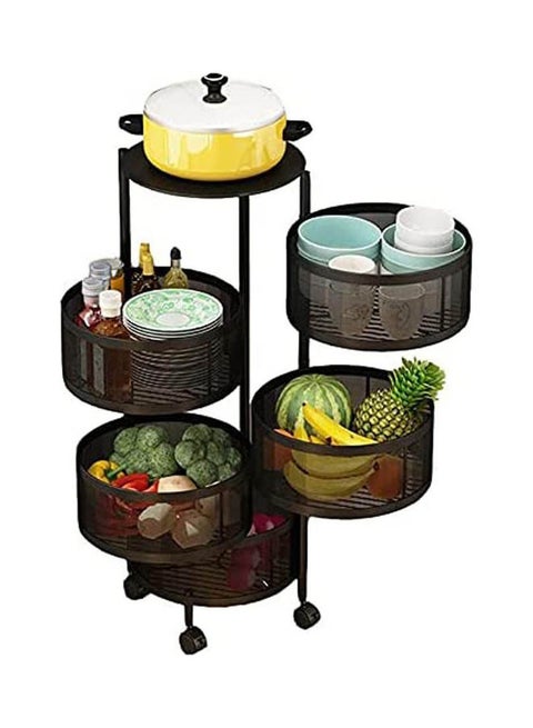 Rotating Vegetable Shelf Organizer Black 85 x 26 x 26cm