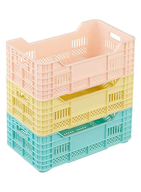 Mert Plast Plastic Storage Basket Set Multiculor 15 x 15 x 4.8cm