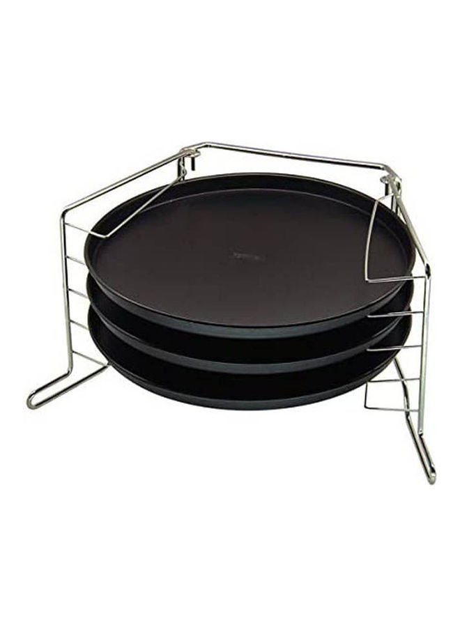 Pizza Pan 4 Holder Black 29cm