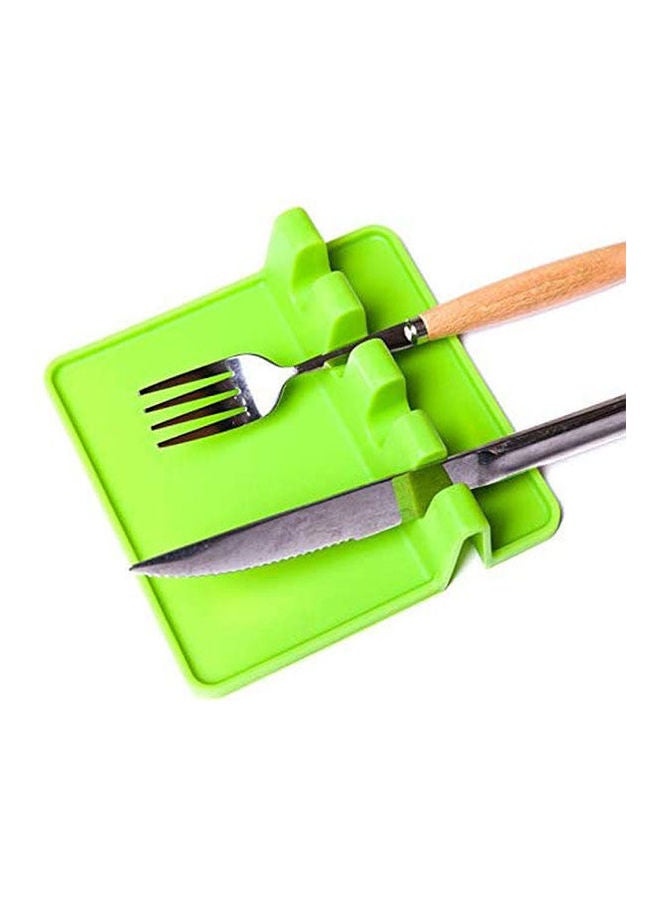 Heat Resistant Silicone Spoon Rest Ladle Utensil Holder Organizer Rack Storage Green  - Image 2