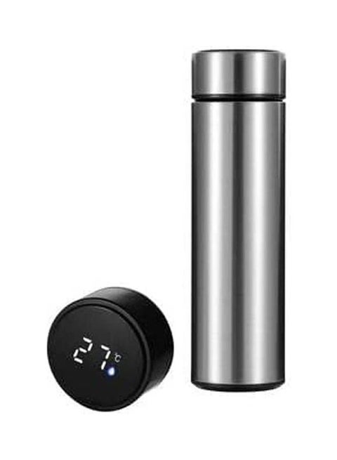 Thermos Mug, Stainless Steel Vacuum Insulated Water Bottle, Led Screen Temperature Display For Beverages Silver 500ml
