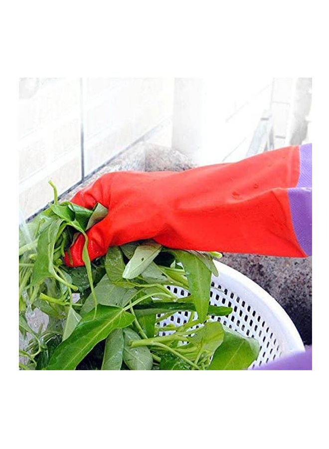 KeyZone Garden Dish Cleaning Washing Rubber Protection Safety Laundry Waterproof Gloves Multicolour 19inch  - Image 2