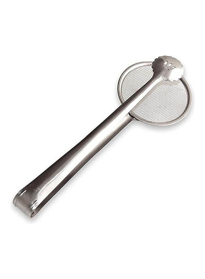 ARTC 2-In-1 Food Tong Kitchen Sifter Serving Strainer Tongs Silver - Image 2