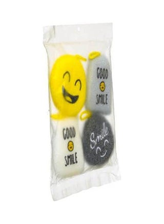Dishwashing Sponge Set Of 4 Pieces Wih Different Sizes Smile Design Multicolour - v1648977149/N53055850A_1