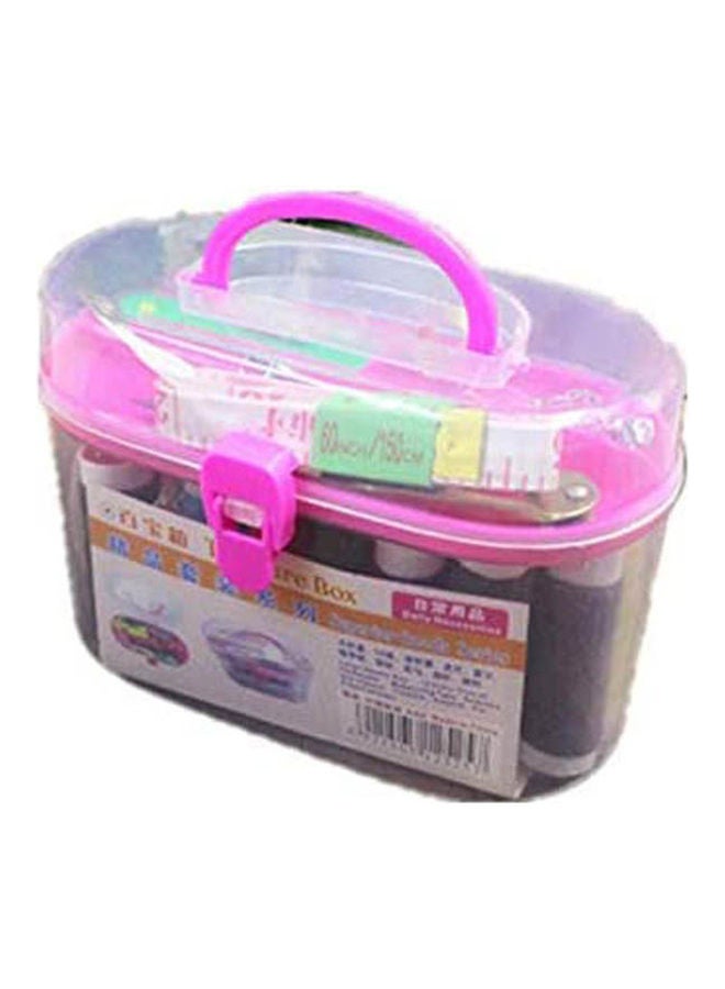 Double Layer Portable Travel Sewing Kits Box With Color Needle Threads Scissor Pin Hand Work Sewing Box Handwork Accessories Pink - Image 2
