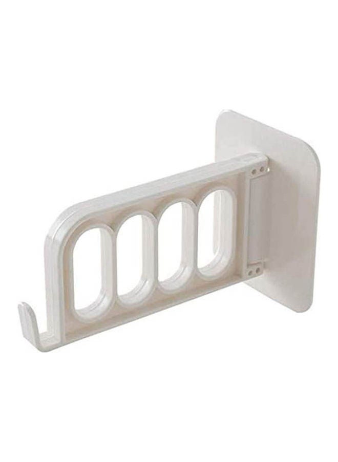 Generic - Rack Hanger Hook Multi-Function Folding Sticky Hook White 7.5x11.3cm - Image 1