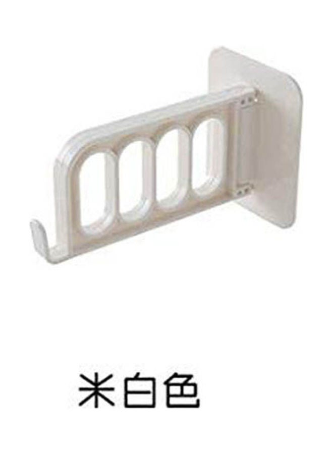 Generic - Rack Hanger Hook Multi-Function Folding Sticky Hook White 7.5x11.3cm - Image 1