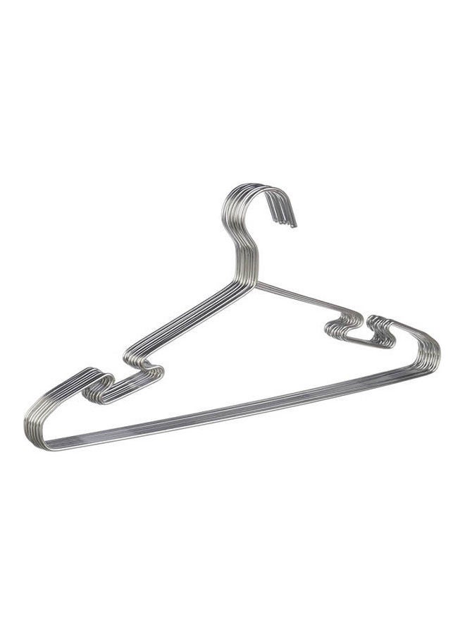 Qasem - Stainless Steel Clothes Hanger Set  10 Pieces Silver - Image 1