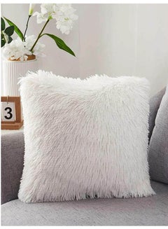 THE PACK Fluffy Plush Soft Fuzzy Throw Pillow Cover combination White 40X42cm  - Image 2