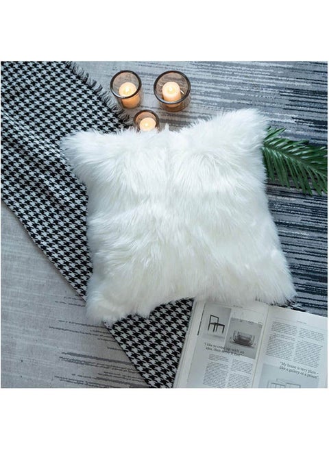 Fluffy Plush Soft Fuzzy Throw Pillow Cover combination White 40X42cm