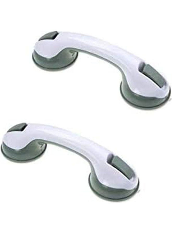 2Pcs Bathroom Armrest Helping Handle White - Image 1