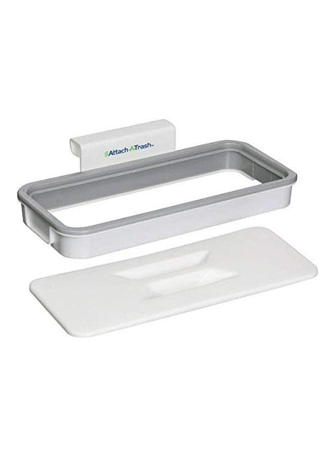 Edencomer Hanging Trash Garbage Bag Holder With Lid,Hanging Rubbish Garbage Holder For Kitchen Cupboard Trash Rubbish Storage Rack Grey 30 x 12.6 x 5.8cm - Image 1