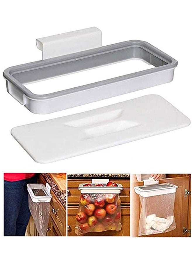Edencomer Hanging Trash Garbage Bag Holder With Lid,Hanging Rubbish Garbage Holder For Kitchen Cupboard Trash Rubbish Storage Rack Grey 30 x 12.6 x 5.8cm - Image 2