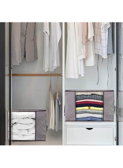 Generic 3Pcs Foldable Closet Organizer Clothing Storage Bag Box With Clear Window, Waterproof Durable Fabric Multicolour  - Image 2