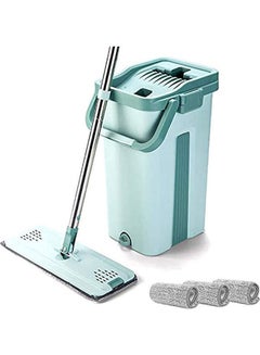 CLEAN LEADER Microfiber Floor Mop And Bucket System Self Wash And Dry Mop Green  - Image 1