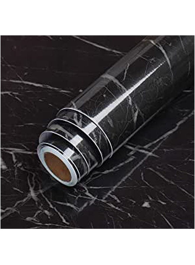 Lacheery Contact Paper Self Adhesive Wall Paper Marble Countertop Contact Paper Removable Wallpaper Peel And Stick Countertops For Kitchen Cabinets Backsplash Table Counter Top Covers Black - Image 1